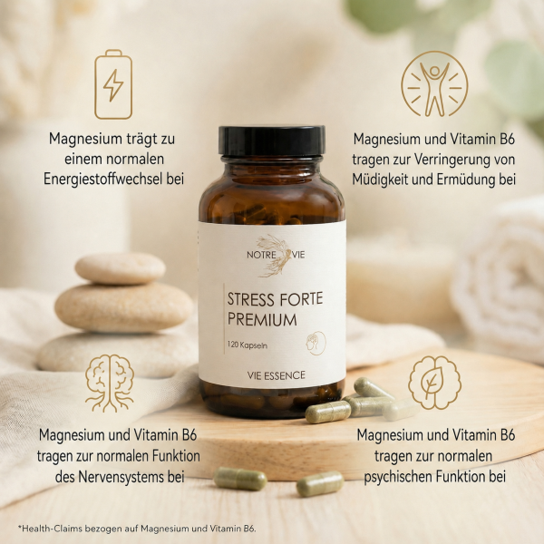 Preview: Stress Forte Premium Kapseln – Pflanzlicher Stress-Komplex mit Vitamin B6-3